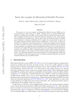 Exact slice sampler for Hierarchical Dirichlet Processes