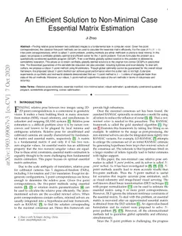 An Efficient Solution to Non-Minimal Case Essential Matrix Estimation