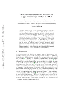 Dilated deeply supervised networks for hippocampus segmentation in MRI