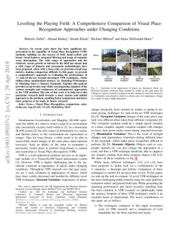 Levelling the Playing Field: A Comprehensive Comparison of Visual Place
  Recognition Approaches under Changing Conditions