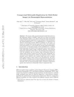 Unsupervised Deformable Registration for Multi-Modal Images via
  Disentangled Representations