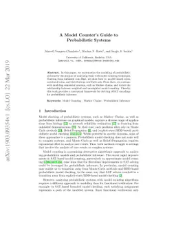 A Model Counter's Guide to Probabilistic Systems