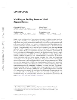 LINSPECTOR: Multilingual Probing Tasks for Word Representations