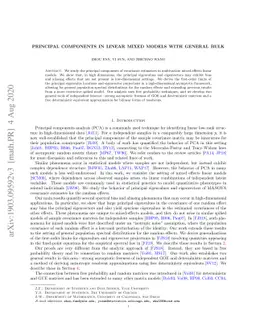 Principal components in linear mixed models with general bulk