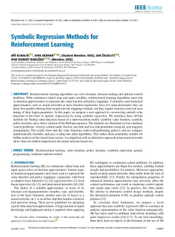 Symbolic Regression Methods for Reinforcement Learning