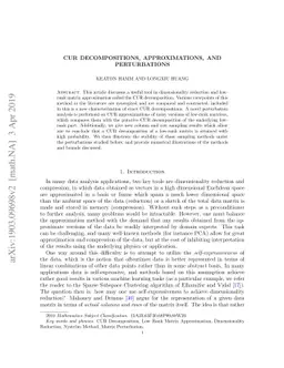 CUR Decompositions, Approximations, and Perturbations