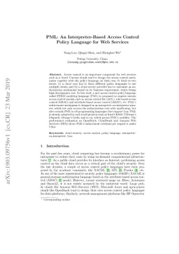 PML: An Interpreter-Based Access Control Policy Language for Web
  Services