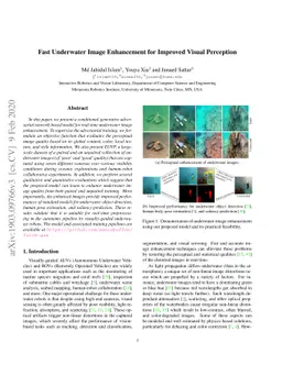 Fast Underwater Image Enhancement for Improved Visual Perception
