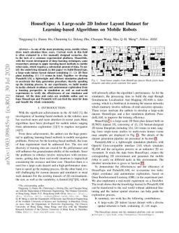 HouseExpo: A Large-scale 2D Indoor Layout Dataset for Learning-based
  Algorithms on Mobile Robots