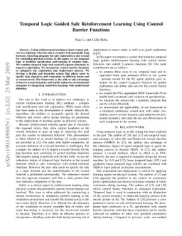 Temporal Logic Guided Safe Reinforcement Learning Using Control Barrier
  Functions