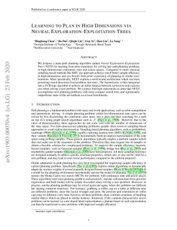 Learning to Plan in High Dimensions via Neural Exploration-Exploitation
  Trees