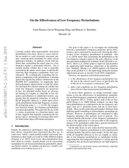 On the Effectiveness of Low Frequency Perturbations
