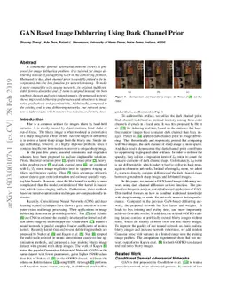GAN Based Image Deblurring Using Dark Channel Prior