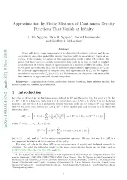 Approximation by finite mixtures of continuous density functions that
  vanish at infinity