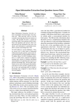 Open Information Extraction from Question-Answer Pairs