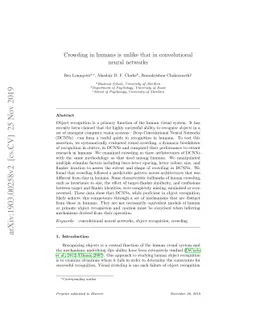 Crowding in humans is unlike that in convolutional neural networks