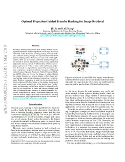 Optimal Projection Guided Transfer Hashing for Image Retrieval