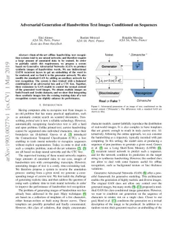 Adversarial Generation of Handwritten Text Images Conditioned on
  Sequences