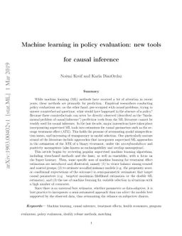 Machine learning in policy evaluation: new tools for causal inference