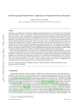 Introducing Super Pseudo Panels: Application to Transport Preference
  Dynamics