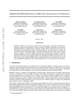 Improved Differentially Private Analysis of Variance