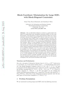 Block-Coordinate Minimization for Large SDPs with Block-Diagonal
  Constraints