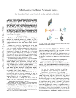 Robot Learning via Human Adversarial Games