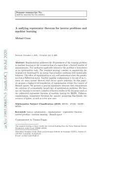 A unifying representer theorem for inverse problems and machine learning