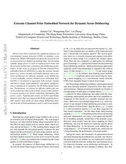 Extreme Channel Prior Embedded Network for Dynamic Scene Deblurring