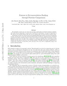 Fairness in Recommendation Ranking through Pairwise Comparisons
