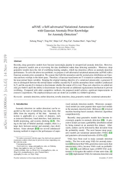 adVAE: A self-adversarial variational autoencoder with Gaussian anomaly
  prior knowledge for anomaly detection