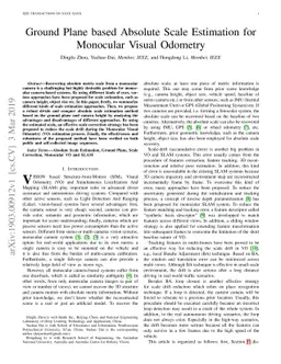 Ground Plane based Absolute Scale Estimation for Monocular Visual
  Odometry