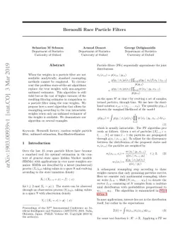 Bernoulli Race Particle Filters