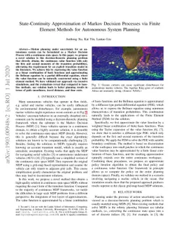 State-Continuity Approximation of Markov Decision Processes via Finite
  Element Methods for Autonomous System Planning