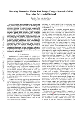 Matching Thermal to Visible Face Images Using a Semantic-Guided
  Generative Adversarial Network