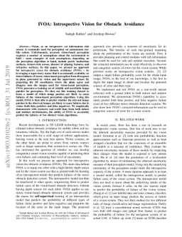 IVOA: Introspective Vision for Obstacle Avoidance