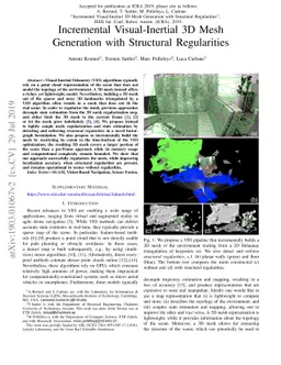 Incremental Visual-Inertial 3D Mesh Generation with Structural
  Regularities