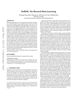 NoRML: No-Reward Meta Learning