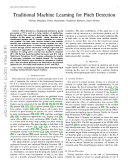 Traditional Machine Learning for Pitch Detection