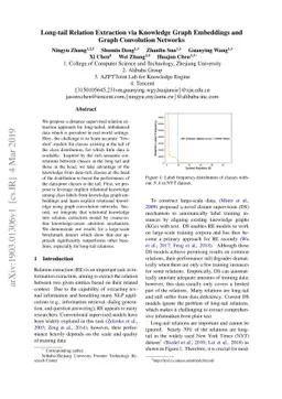 Long-tail Relation Extraction via Knowledge Graph Embeddings and Graph
  Convolution Networks