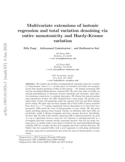 Multivariate extensions of isotonic regression and total variation
  denoising via entire monotonicity and Hardy-Krause variation