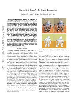 Sim-to-Real Transfer for Biped Locomotion
