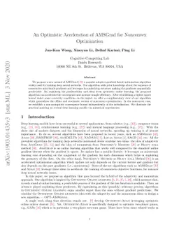 An Optimistic Acceleration of AMSGrad for Nonconvex Optimization