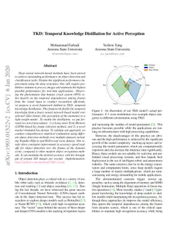 TKD: Temporal Knowledge Distillation for Active Perception