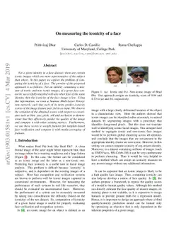 On measuring the iconicity of a face