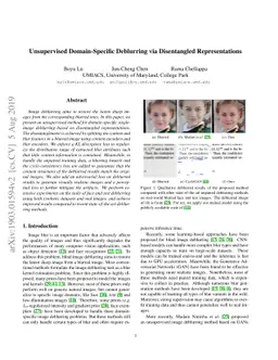 Unsupervised Domain-Specific Deblurring via Disentangled Representations