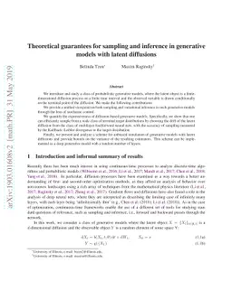 Theoretical guarantees for sampling and inference in generative models
  with latent diffusions