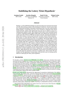 Stabilizing the Lottery Ticket Hypothesis