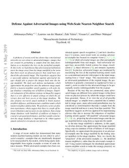 Defense Against Adversarial Images using Web-Scale Nearest-Neighbor
  Search