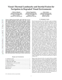 Visual-Thermal Landmarks and Inertial Fusion for Navigation in Degraded
  Visual Environments
